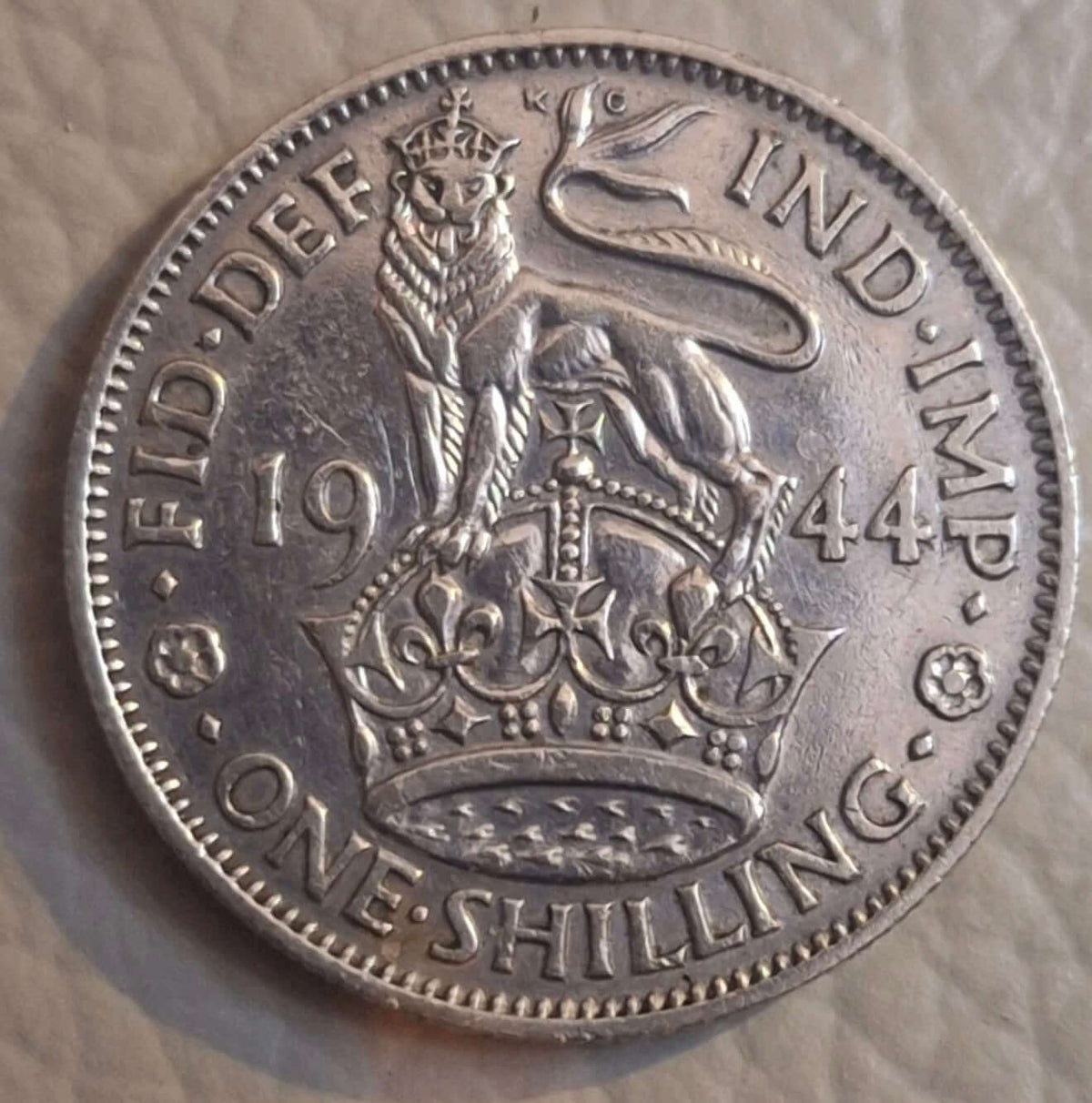 British shilling cufflinks - vintage 1944 silver coin featuring a lion and crown design