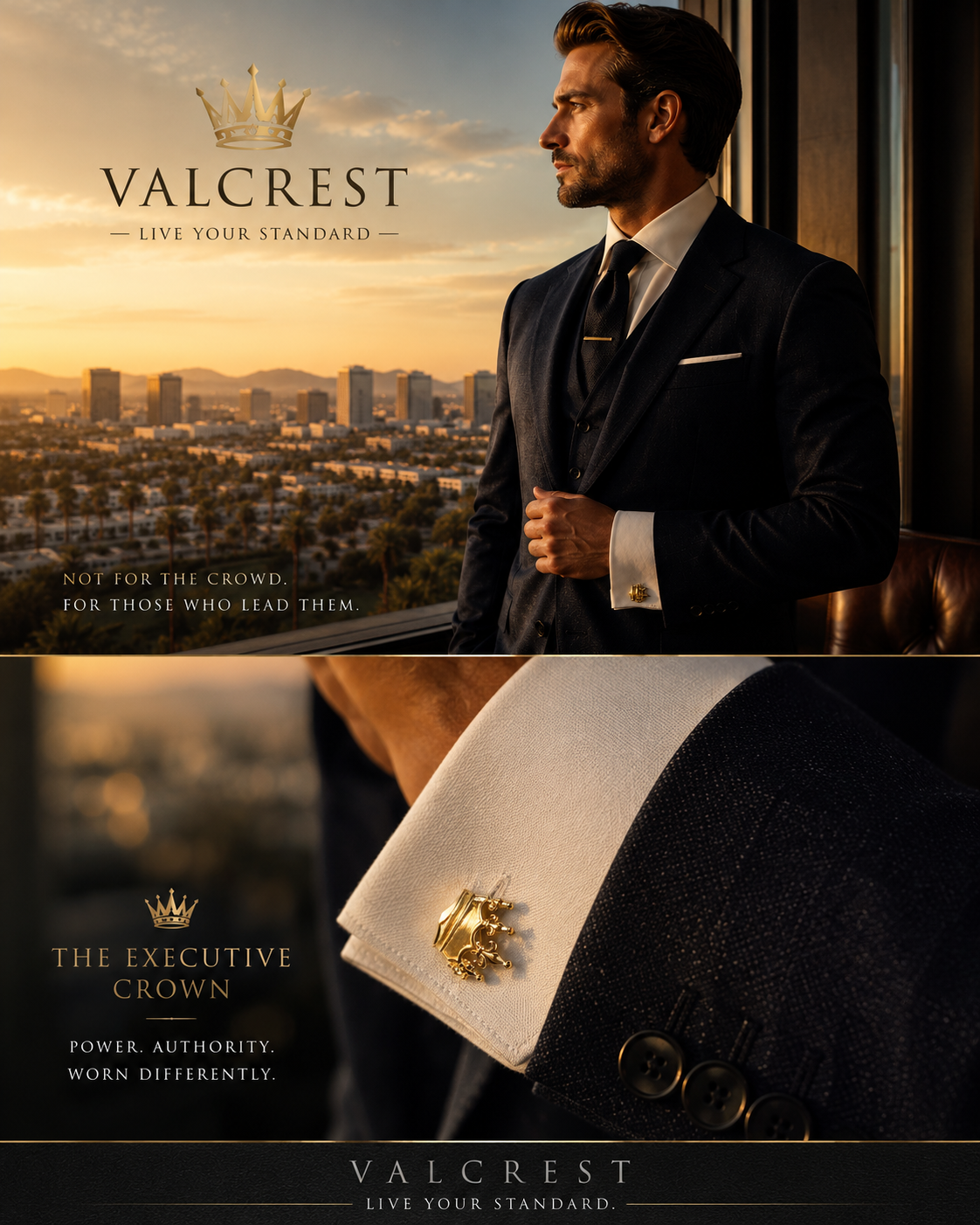 Boutons de manchette Executive Crown